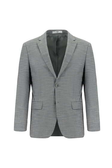 Orta Füme Slim Fit Dar Kesim Klasik Desenli Takım Elbise