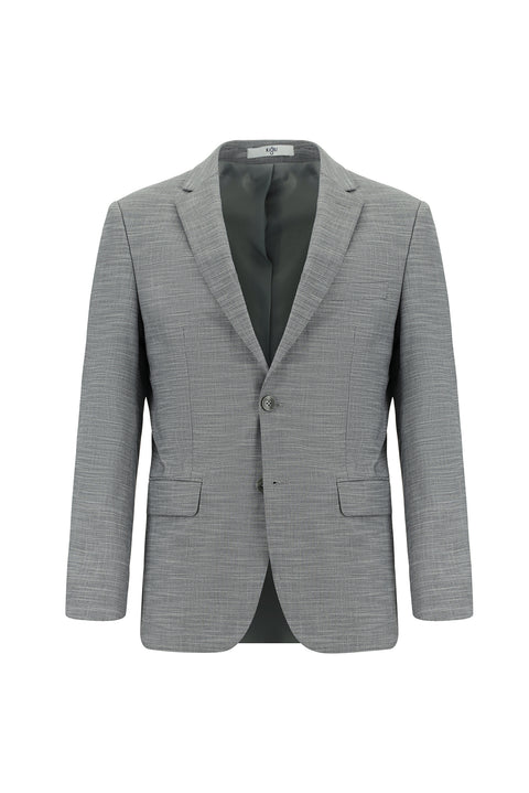 Medium Gray 7 Drop Super Slim Fit Extra Narrow Cut Patterned Suit