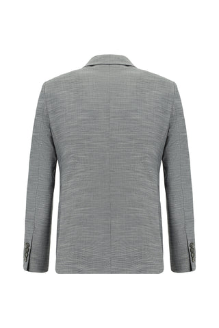  Orta Füme 7 Drop Slim Fit Dar Kesim Desenli Takım Elbise