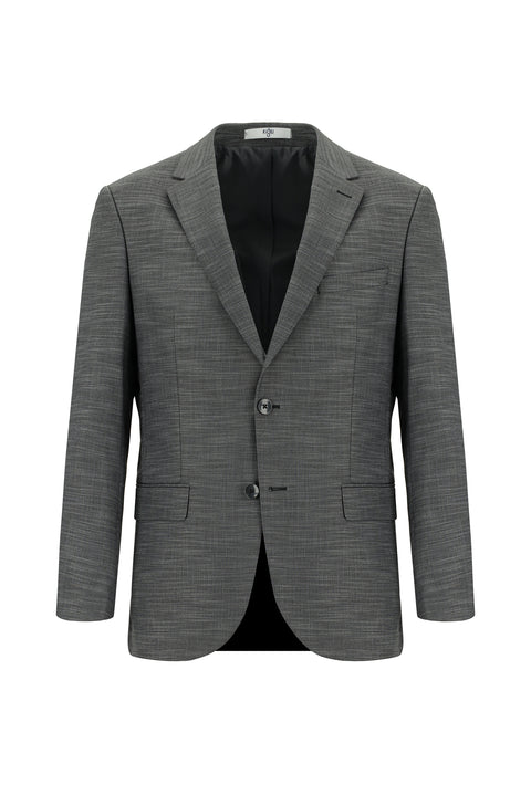 Koyu Füme 7 Drop Super Slim Fit Eksra Dar Kesim Desenli Takım Elbise