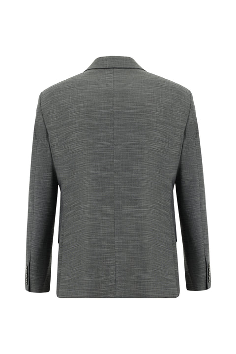 Dark Gray 7 Drop Slim Fit Patterned Suit