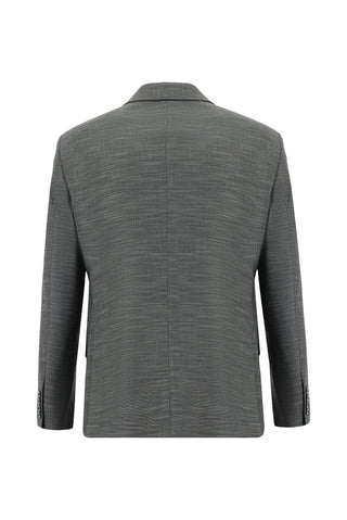  Koyu Füme Super Slim Fit Ekstra Dar Kesim Klasik Desenli Takım Elbise