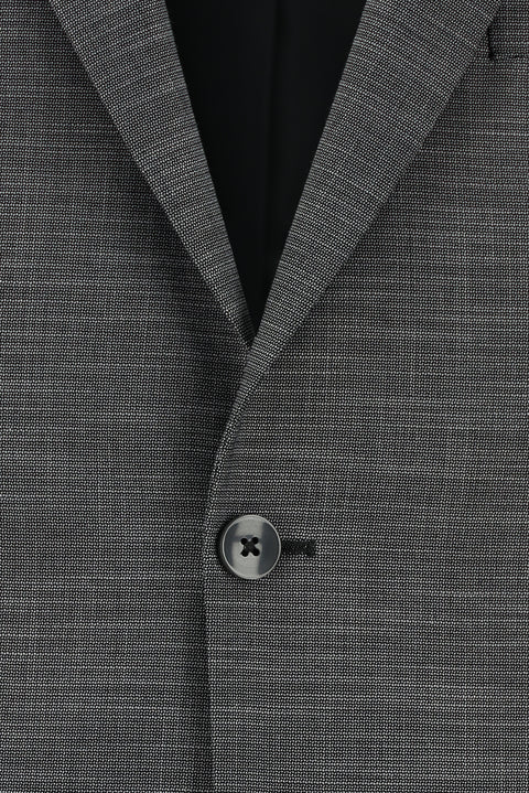 Koyu Füme 7 Drop Super Slim Fit Eksra Dar Kesim Desenli Takım Elbise