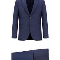 Açık Lacivert 7 Drop Slim Fit Dar Kesim Klasik Desenli Takım Elbise