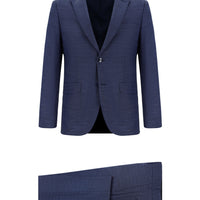 Açık Lacivert 7 Drop Super Slim Fit Eksra Dar Kesim Desenli Takım Elbise