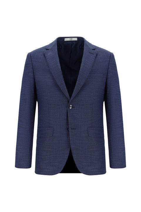 Light Navy Blue 6 Drop Regular Fit Standard Cut Patterned Suit