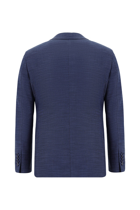 Açık Lacivert 7 Drop Slim Fit Dar Kesim Desenli Takım Elbise