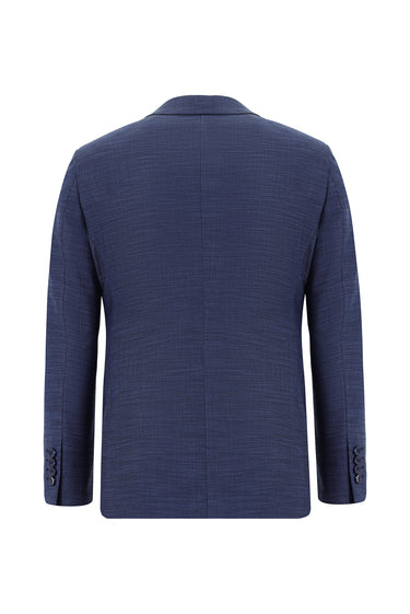 Açık Lacivert Super Slim Fit Ekstra Dar Kesim Klasik Desenli Takım Elbise