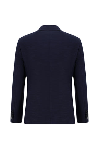  Orta Lacivert 7 Drop Super Slim Fit Eksra Dar Kesim Desenli Takım Elbise