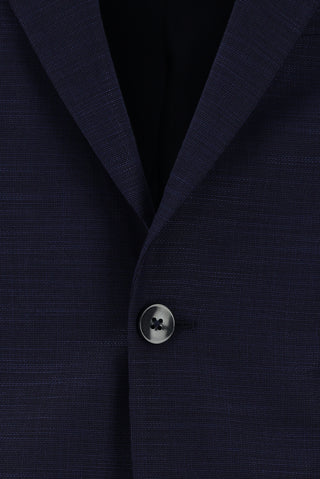  Orta Lacivert Slim Fit Dar Kesim Klasik Desenli Takım Elbise