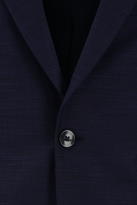 Orta Lacivert 7 Drop Slim Fit Dar Kesim Desenli Takım Elbise