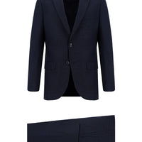 Dark Navy 6 Drop Regular Fit Standard Cut Patterned Suit