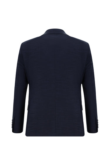 Koyu Lacivert 7 Drop Slim Fit Dar Kesim Klasik Desenli Takım Elbise