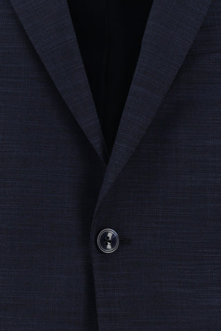  Koyu Lacivert 7 Drop Slim Fit Dar Kesim Desenli Takım Elbise