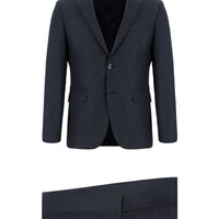 Dark Indigo 6 Drop Regular Fit Standard Cut Patterned Suit