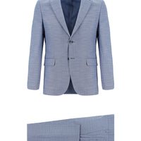 Mavi Super Slim Fit Ekstra Dar Kesim Klasik Desenli Takım Elbise