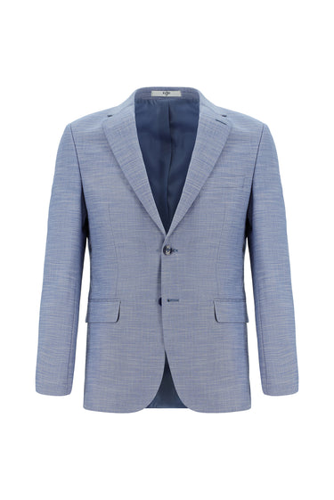  Mavi Super Slim Fit Ekstra Dar Kesim Klasik Desenli Takım Elbise