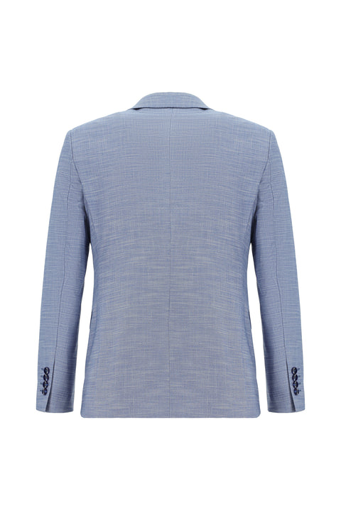 Mavi 7 Drop Slim Fit Dar Kesim Desenli Takım Elbise