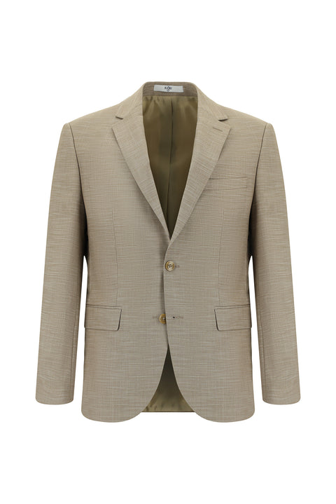 Açık Kahve  7 Drop Super Slim Fit Eksra Dar Kesim Desenli Takım Elbise