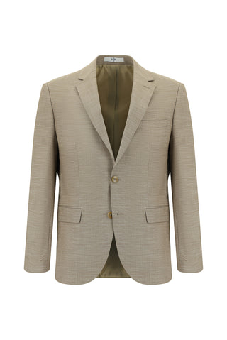  Açık Kahve  Slim Fit Dar Kesim Klasik Desenli Takım Elbise