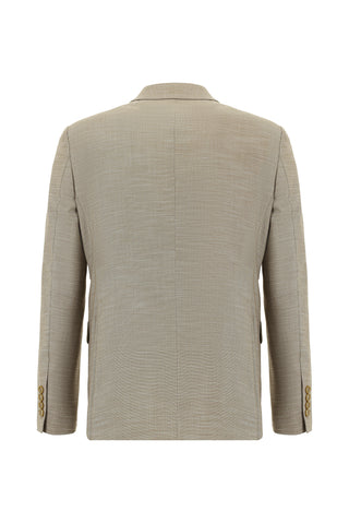  Açık Kahve  Slim Fit Dar Kesim Klasik Desenli Takım Elbise