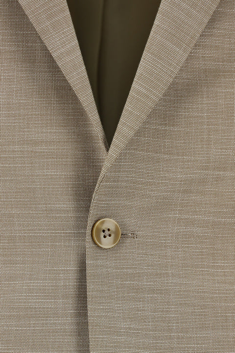 Açık Kahve  7 Drop Super Slim Fit Eksra Dar Kesim Desenli Takım Elbise