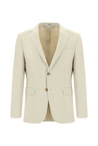  Krem Super Slim Fit Ekstra Dar Kesim Klasik Desenli Takım Elbise