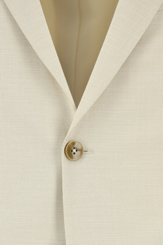  Krem Super Slim Fit Ekstra Dar Kesim Klasik Desenli Takım Elbise