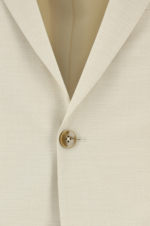 Krem 7 Drop Slim Fit Dar Kesim Desenli Takım Elbise