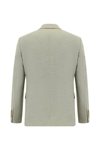  Yağ Yeşili-Olive Slim Fit Dar Kesim Klasik Desenli Takım Elbise