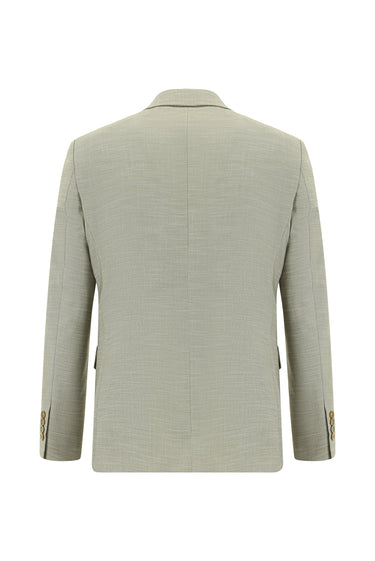 Yağ Yeşili-Olive Slim Fit Dar Kesim Klasik Desenli Takım Elbise