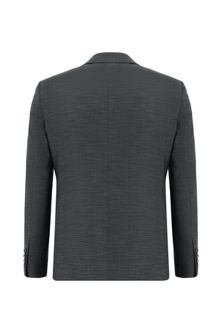  Orta Antrasit 7 Drop Slim Fit Dar Kesim Desenli Tak?m Elbise-Ki??l?