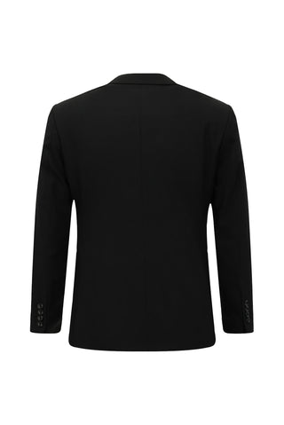  Siyah Slim Fit Dar Kesim Klasik Desenli Takım Elbise