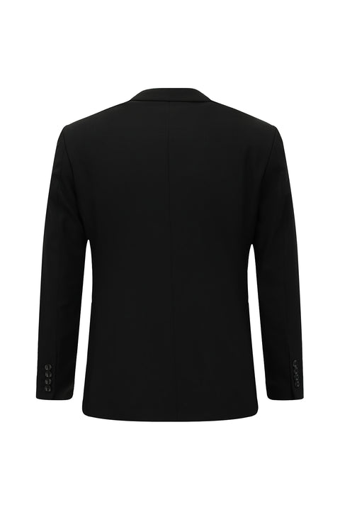 Siyah 7 Drop Slim Fit Dar Kesim Desenli Takım Elbise