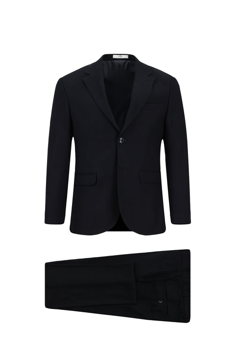 Koyu Lacivert 7 Drop Slim Fit Dar Kesim Desenli Takım Elbise