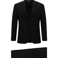 Siyah 7 Drop Slim Fit Dar Kesim Desenli Takım Elbise
