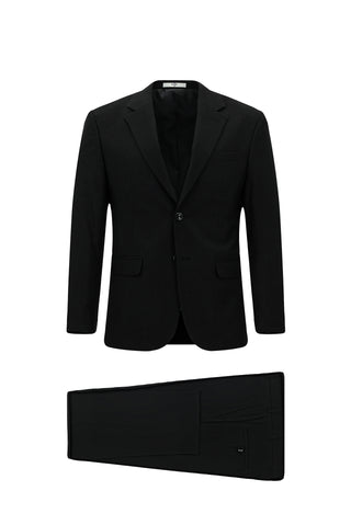  Siyah 7 Drop Slim Fit Dar Kesim Desenli Takım Elbise