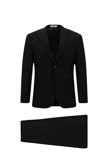  Siyah Slim Fit Dar Kesim Desenli Klasik Takım Elbise