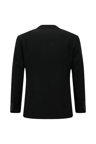  Siyah 7 Drop Slim Fit Dar Kesim Desenli Tak?m Elbise-Ki??l?