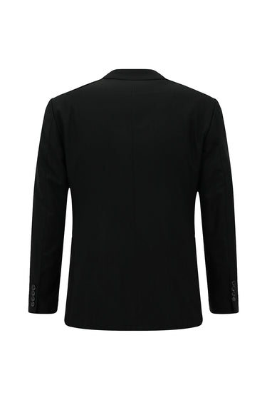  Siyah Slim Fit Dar Kesim Desenli Klasik Takım Elbise