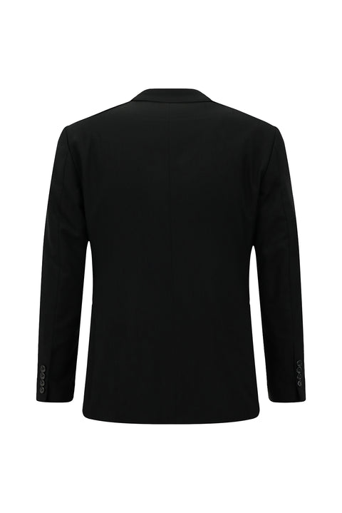 Siyah 7 Drop Slim Fit Dar Kesim Desenli Takım Elbise