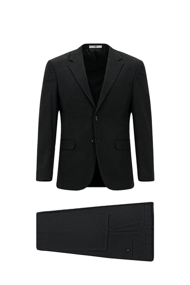  Siyah Slim Fit Dar Kesim Desenli Klasik Takım Elbise