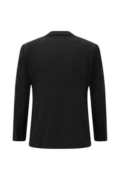 Siyah 7 Drop Slim Fit Dar Kesim Desenli Takım Elbise