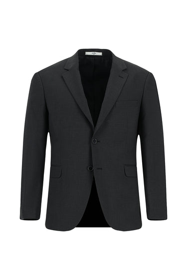 Koyu Antrasit Slim Fit Dar Kesim Desenli Klasik Takım Elbise