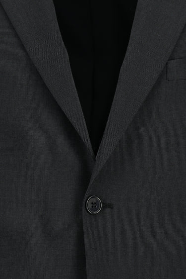 Koyu Antrasit Slim Fit Dar Kesim Desenli Klasik Takım Elbise