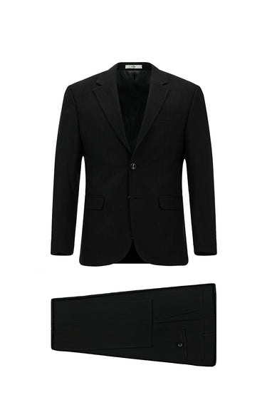  Siyah Slim Fit Dar Kesim Desenli Klasik Takım Elbise