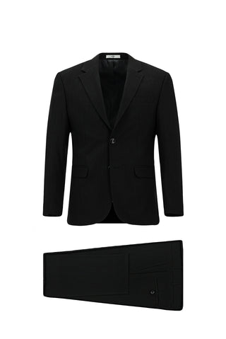  Siyah 7 Drop Slim Fit Dar Kesim Desenli Takım Elbise