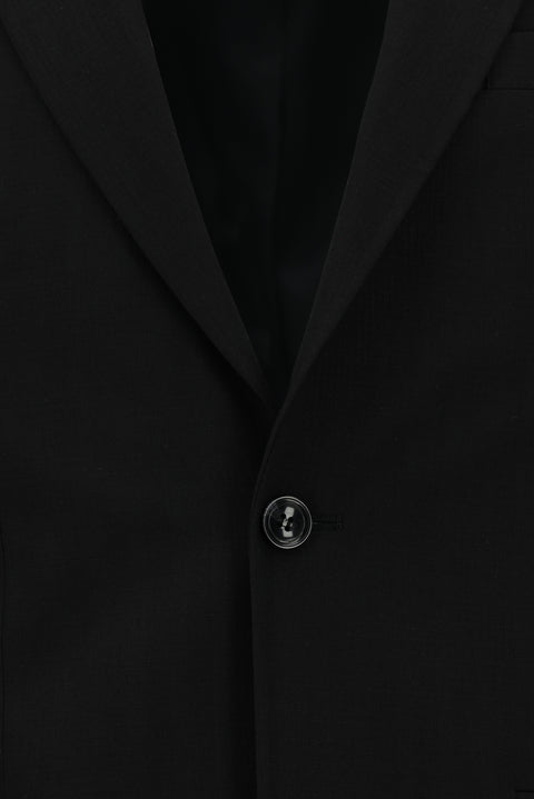 Siyah 7 Drop Slim Fit Dar Kesim Desenli Takım Elbise