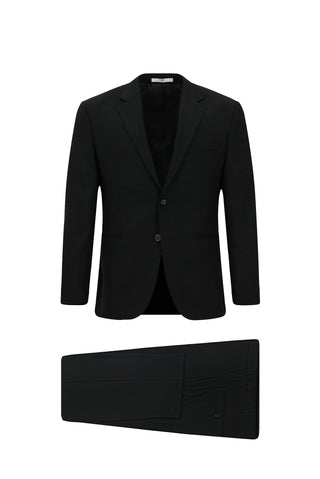  Siyah Relaxed Fit Rahat Kesim Klasik Desenli Takım Elbise