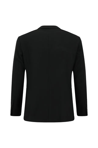  Siyah 4 Drop Relaxed Fit Rahat Kesim Desenli Takım Elbise